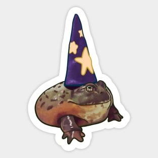 Chunky Toad Wizard Frog Humor Halloween Costume Pet Portrait Sticker